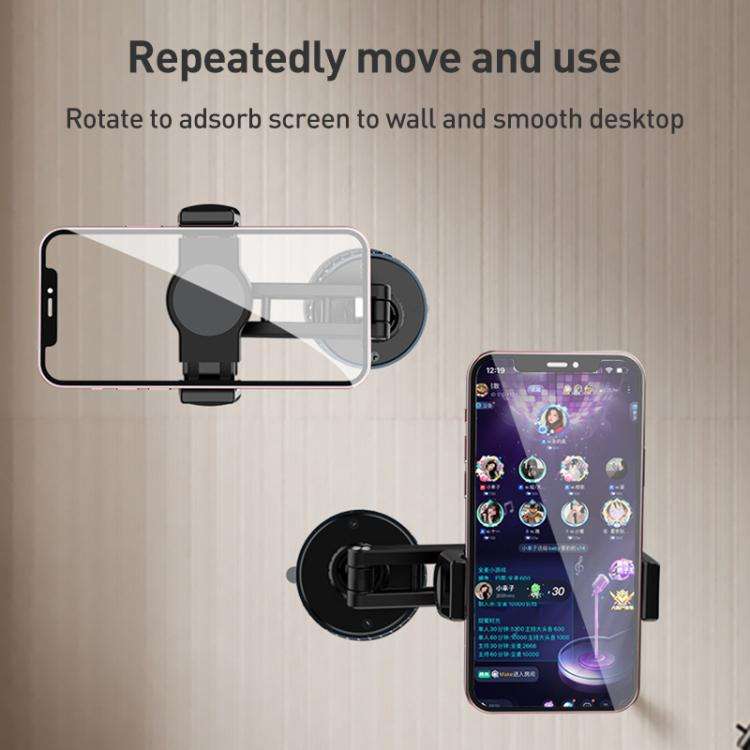 CC-T27C Manual Vacuum Adsorption Car Phone Holder(Black)