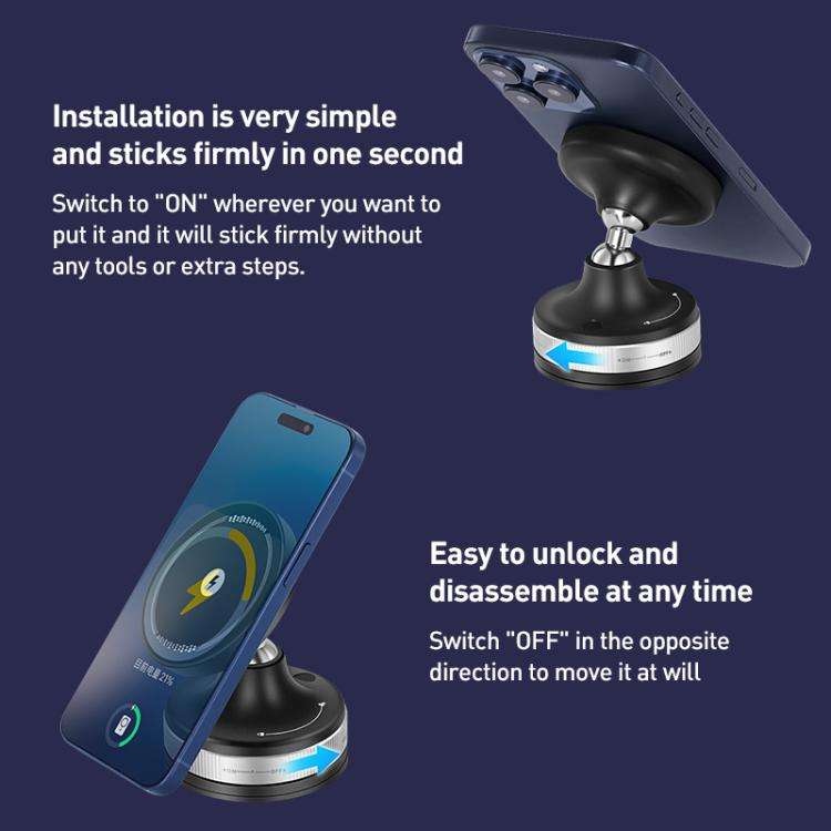 CC-T29W 360 Degree Rotating MagSafe Magnetic Car Phone Holder(Black)