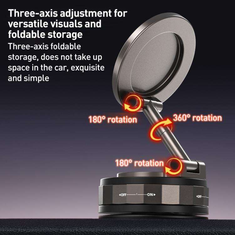 CC-T30-2F Vacuum Adsorption Alloy Magnetic Car Phone Holder(Black)
