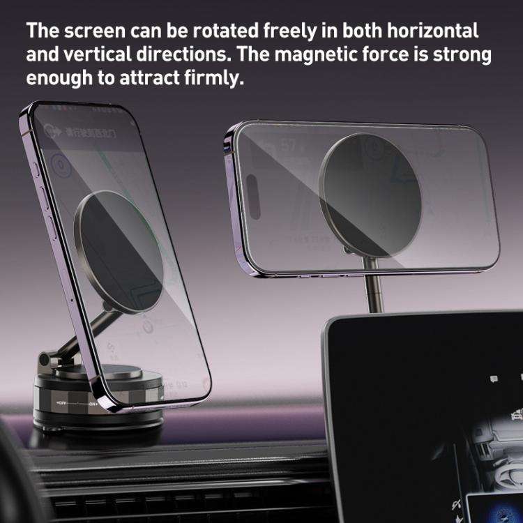 CC-T30-2F Vacuum Adsorption Alloy Magnetic Car Phone Holder(Black)