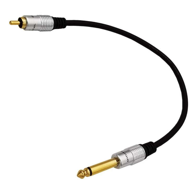 6.35mm Mono Plug Male to RCA Male Audio Adapter Cable for Ampfler, Speaker, Guitar, Length:0.3m(B...