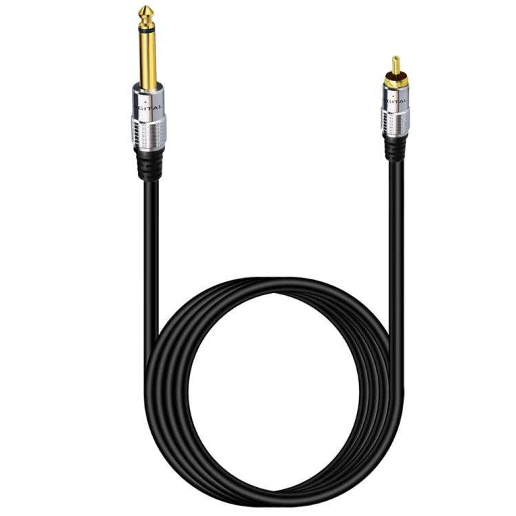 6.35mm Mono Plug Male to RCA Male Audio Adapter Cable for Ampfler, Speaker, Guitar, Length:1.8m(B...