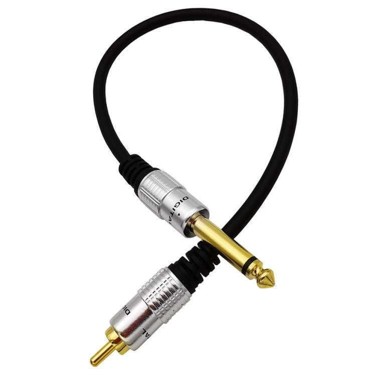 6.35mm Mono Plug Male to RCA Male Audio Adapter Cable for Ampfler, Speaker, Guitar, Length:1.8m(B...