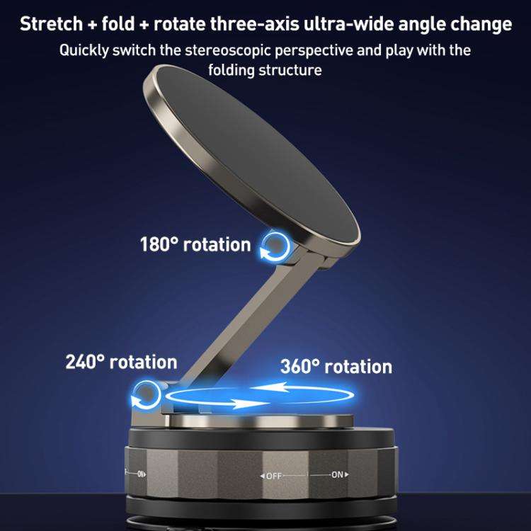 CC-T30-2 Vacuum Adsorption Rotating Magnetic Car Phone Holder(Black)