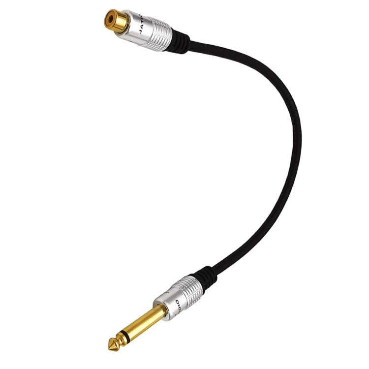 6.35mm Mono Plug Male to RCA Female Audio Adapter Cable for Ampfler, Speaker, Guitar, Length:0.3m...