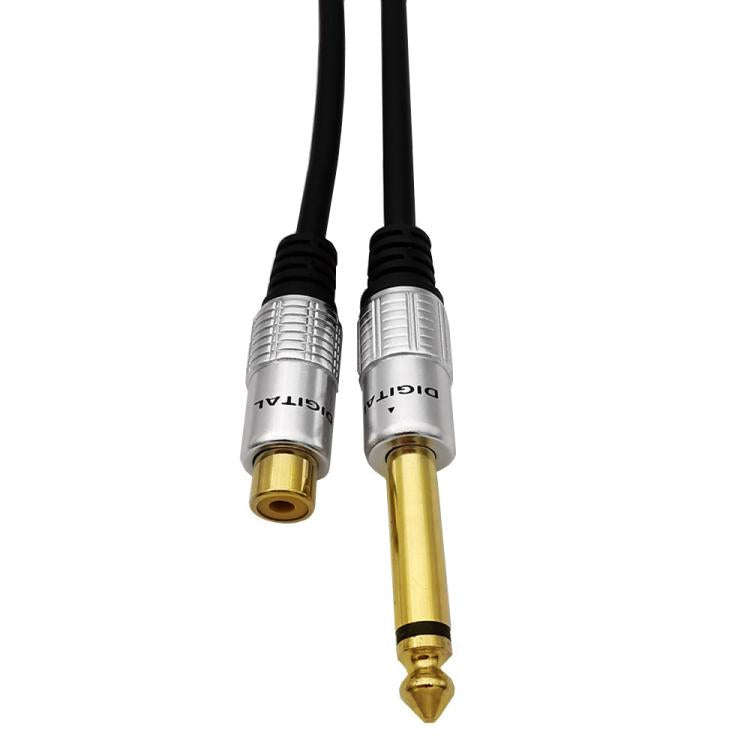 6.35mm Mono Plug Male to RCA Female Audio Adapter Cable for Ampfler, Speaker, Guitar, Length:0.3m...