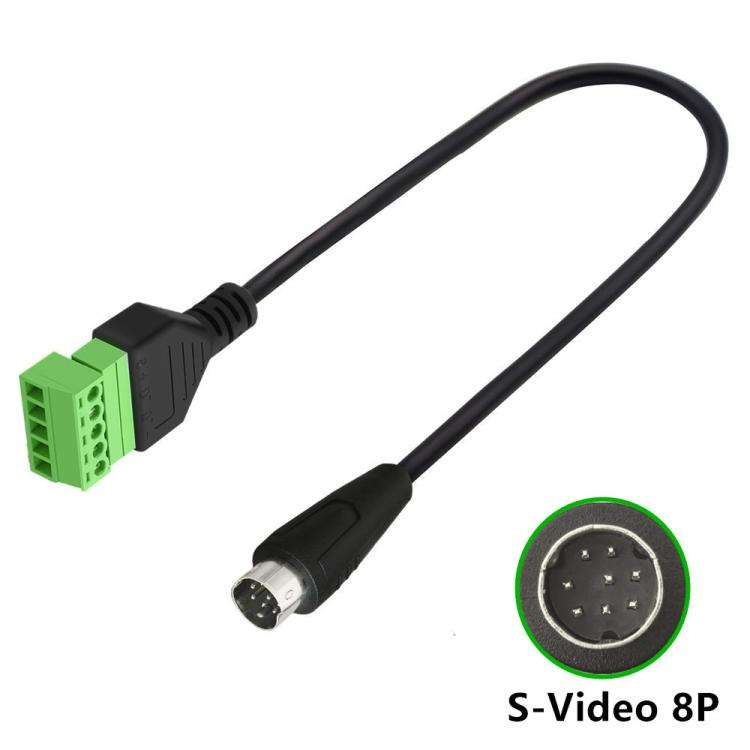 S-Video 8 Pin Male to 5 Pin Female Bolt Screw with Shield Terminals Pluggable Type Adapter Cable,...