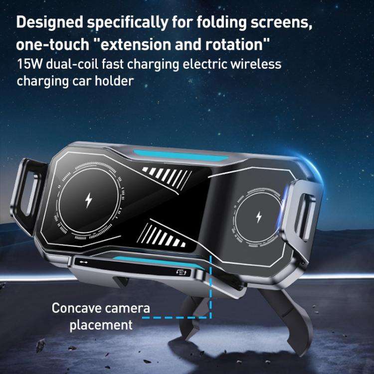 A001 15W Wireless Charging Electric Vacuum Adsorption Car Phone Holder(Black)