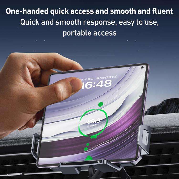 A001 15W Wireless Charging Electric Vacuum Adsorption Car Phone Holder(Black)