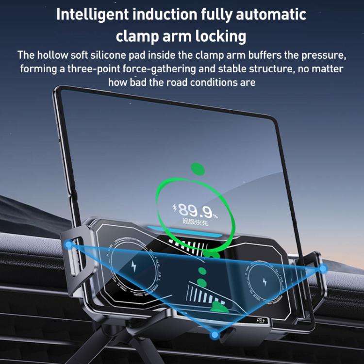 A001 15W Wireless Charging Electric Vacuum Adsorption Car Phone Holder(Black)
