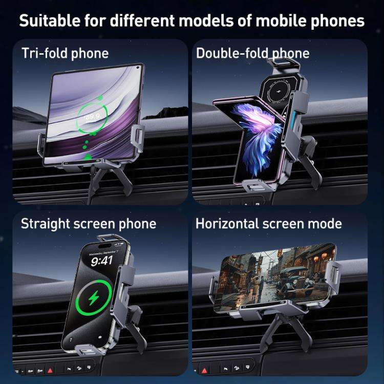A001 15W Wireless Charging Electric Vacuum Adsorption Car Phone Holder(Black)
