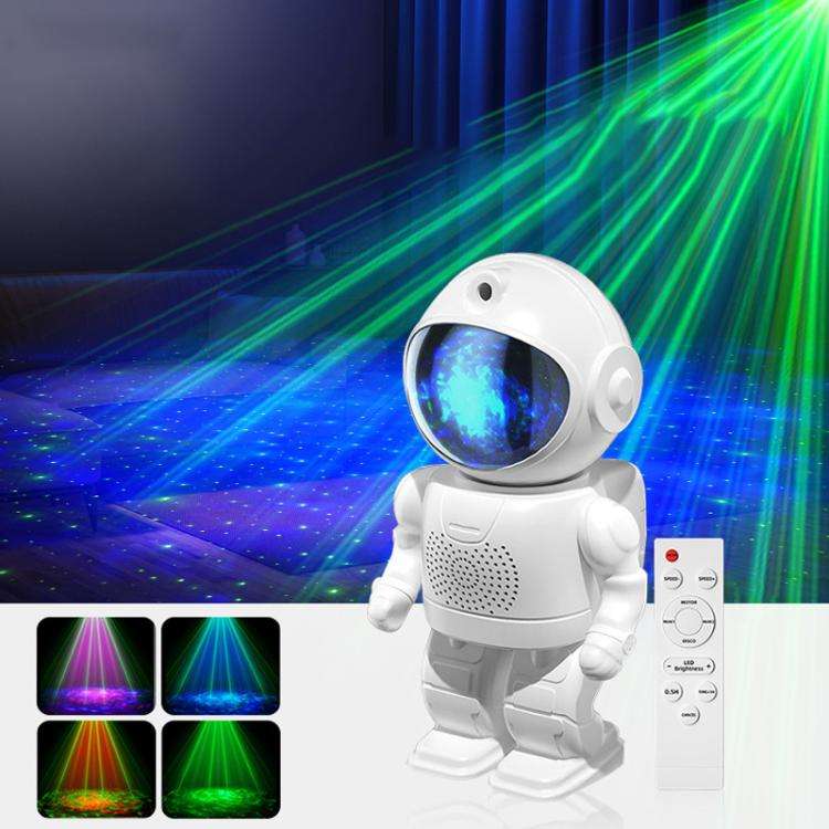 Astronaut Starry Projection Lamp Remote Control Laser Light, Style:Basic Version(White)
