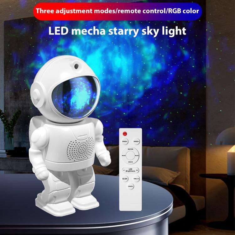 Astronaut Starry Projection Lamp Remote Control Laser Light, Style:Basic Version(White)