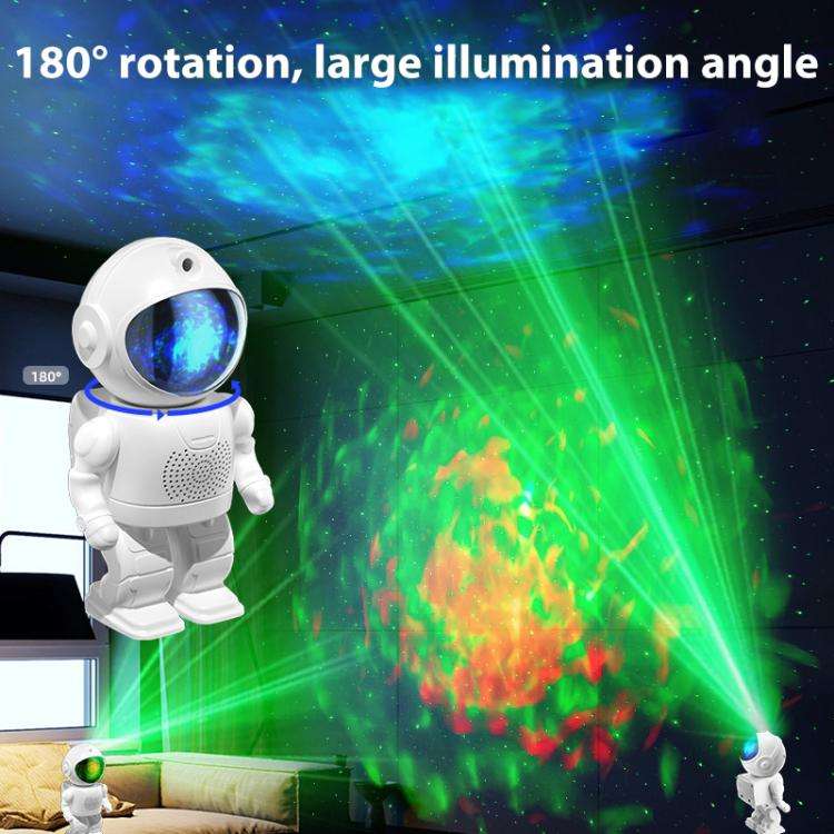 Astronaut Starry Projection Lamp Remote Control Laser Light, Style:Bluetooth Version(White)
