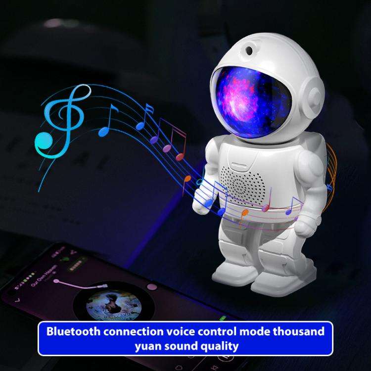 Astronaut Starry Projection Lamp Remote Control Laser Light, Style:Bluetooth Version(White)