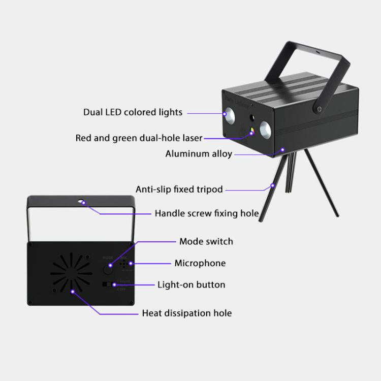 10W Square Laser Light LED Stage Bar KTV Atmosphere Lamp(Black)