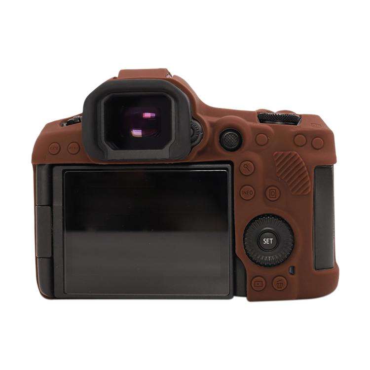 For Canon EOS R5 Mark II / R5II Glossy Soft Silicone Protective Case(Coffee)