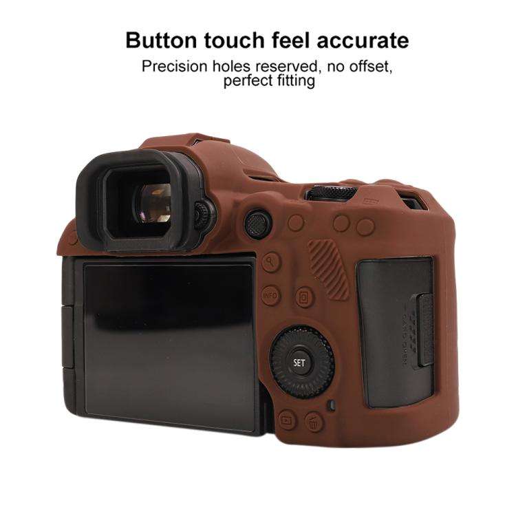 For Canon EOS R5 Mark II / R5II Glossy Soft Silicone Protective Case(Coffee)