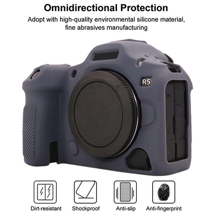 For Canon EOS R5 Mark II / R5II Glossy Soft Silicone Protective Case(Blue)