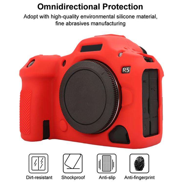 For Canon EOS R5 Mark II / R5II Glossy Soft Silicone Protective Case(Red)