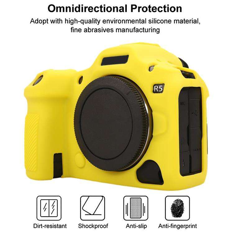 For Canon EOS R5 Mark II / R5II Glossy Soft Silicone Protective Case(Yellow)