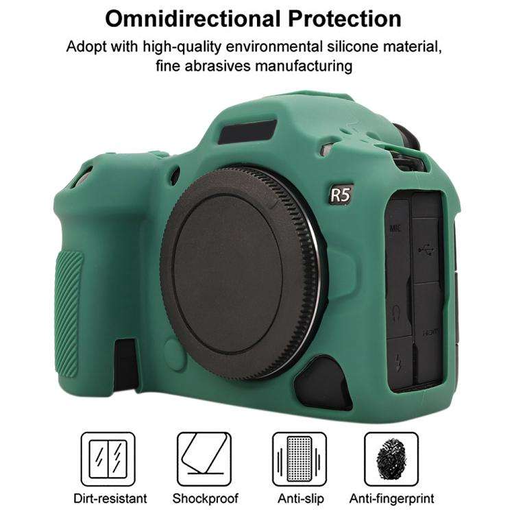 For Canon EOS R5 Mark II / R5II Glossy Soft Silicone Protective Case(Green)