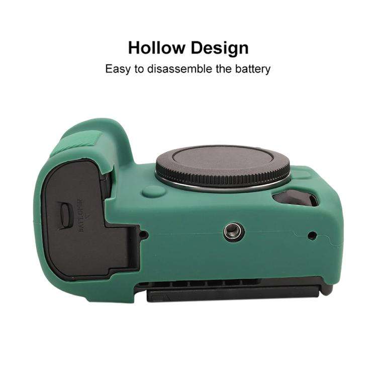 For Canon EOS R5 Mark II / R5II Glossy Soft Silicone Protective Case(Green)