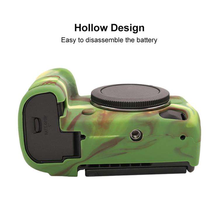For Canon EOS R5 Mark II / R5II Glossy Soft Silicone Protective Case(Camouflage)