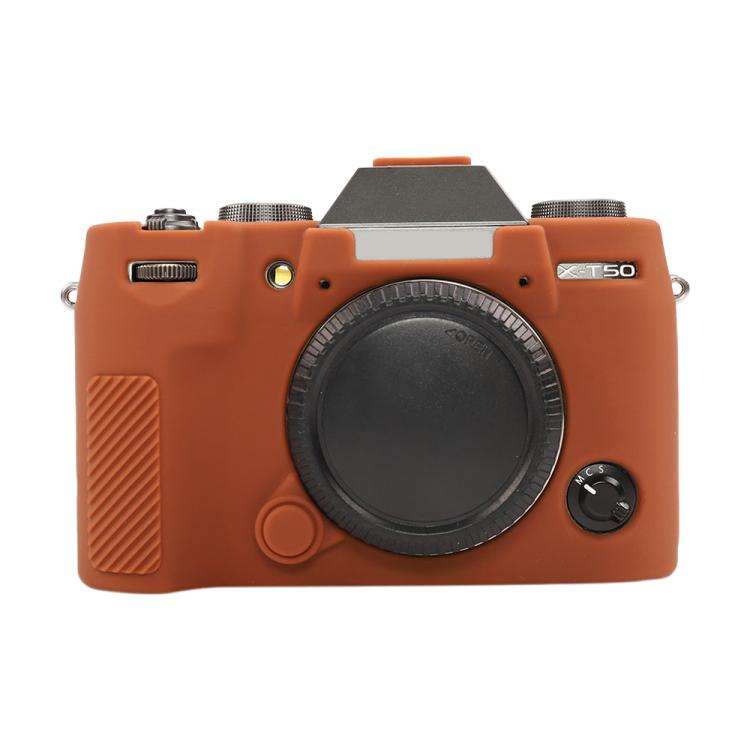 For FUJIFILM X-T50 Glossy Soft Silicone Protective Case(Orange)