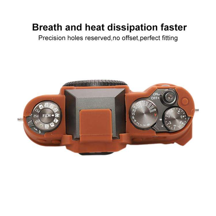 For FUJIFILM X-T50 Glossy Soft Silicone Protective Case(Orange)