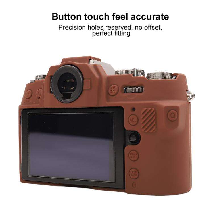 For FUJIFILM X-T50 Glossy Soft Silicone Protective Case(Coffee)