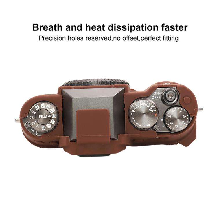 For FUJIFILM X-T50 Glossy Soft Silicone Protective Case(Coffee)