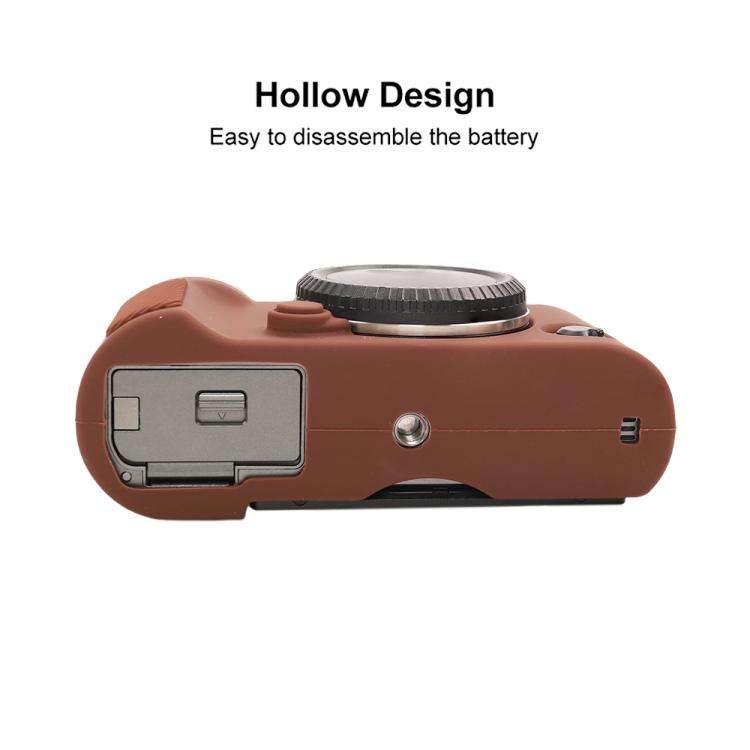 For FUJIFILM X-T50 Glossy Soft Silicone Protective Case(Coffee)