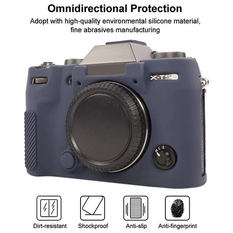For FUJIFILM X-T50 Glossy Soft Silicone Protective Case(Blue)