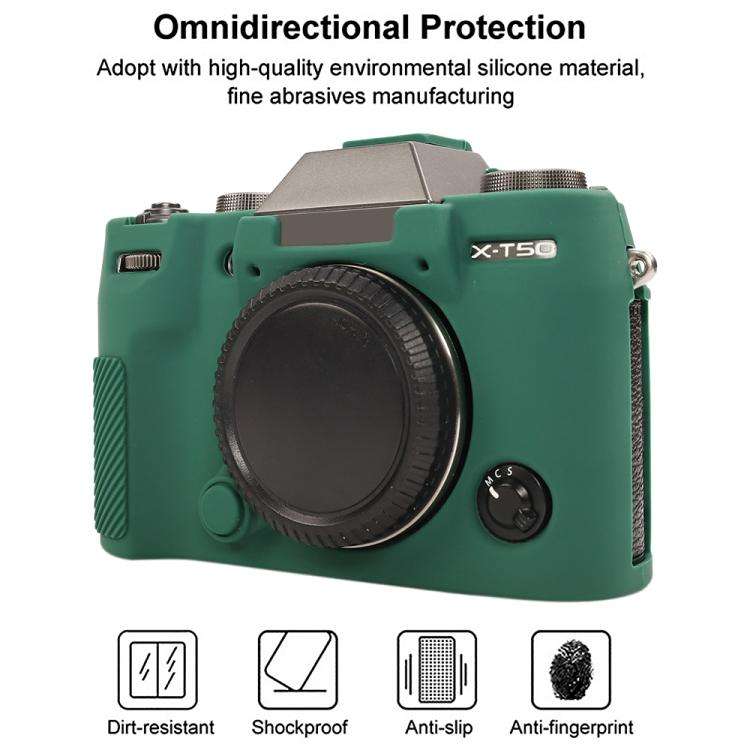 For FUJIFILM X-T50 Glossy Soft Silicone Protective Case(Green)
