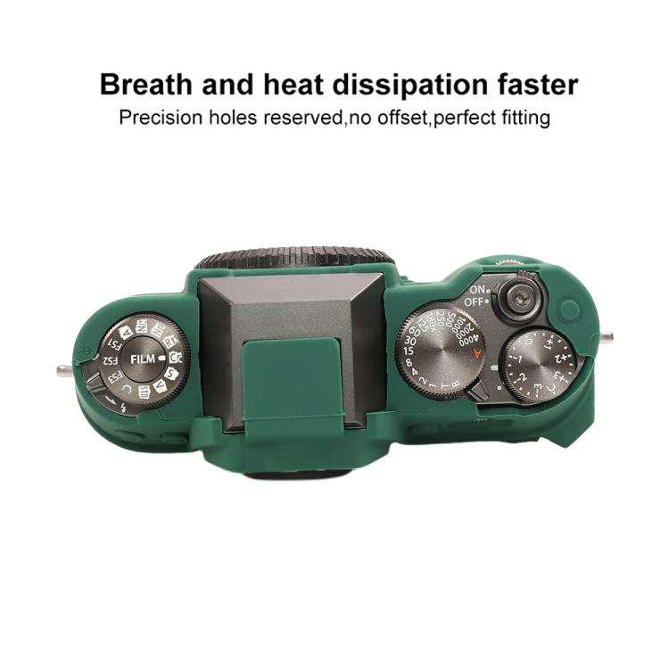 For FUJIFILM X-T50 Glossy Soft Silicone Protective Case(Green)