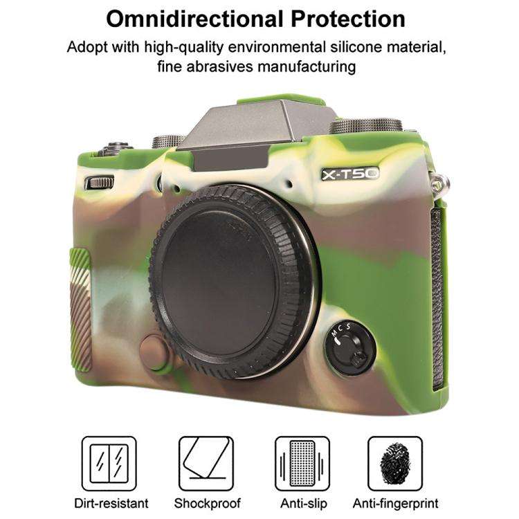 For FUJIFILM X-T50 Glossy Soft Silicone Protective Case(Camouflage)