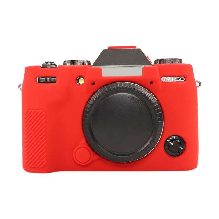 For FUJIFILM X-T50 Glossy Soft Silicone Protective Case(Red)