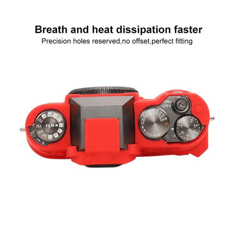 For FUJIFILM X-T50 Glossy Soft Silicone Protective Case(Red)