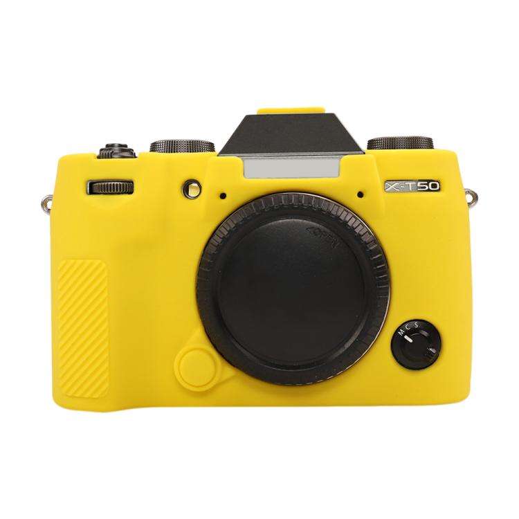For FUJIFILM X-T50 Glossy Soft Silicone Protective Case(Yellow)