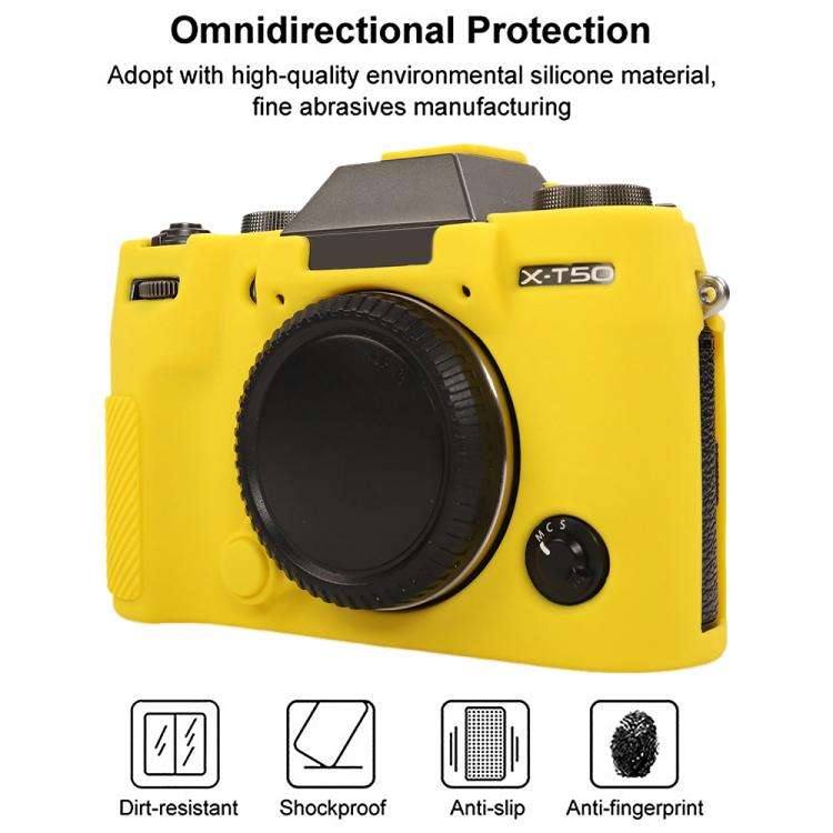 For FUJIFILM X-T50 Glossy Soft Silicone Protective Case(Yellow)