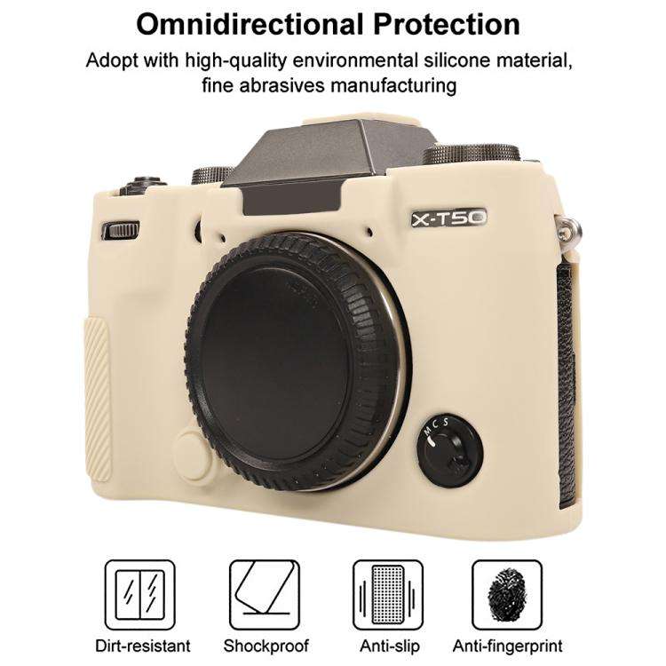 For FUJIFILM X-T50 Glossy Soft Silicone Protective Case(White)