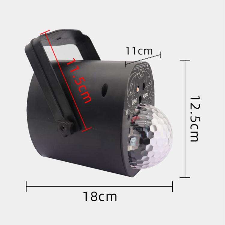 3-in-1 RGB Laser Light LED Stage Voice Control Magic Ball Lamp, Style:With Remote Control(Black)