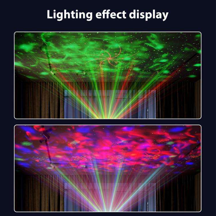 Double Magic Ball Laser Light LED Water Ripple RGB Rotating Stage Lamp, Style:US Plug(Black)