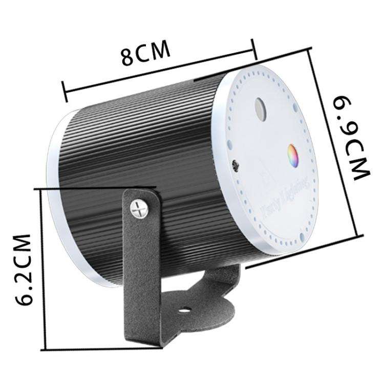 Mini Cylindrical Laser Light LED Stage Starry Projection Lamp, Style:With Remote Control(Black)