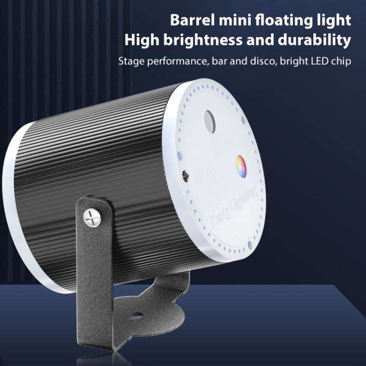 Mini Cylindrical Laser Light LED Stage Starry Projection Lamp, Style:With Remote Control(Black)