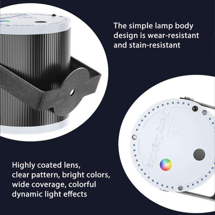 Mini Cylindrical Laser Light LED Stage Starry Projection Lamp, Style:With Remote Control(Black)