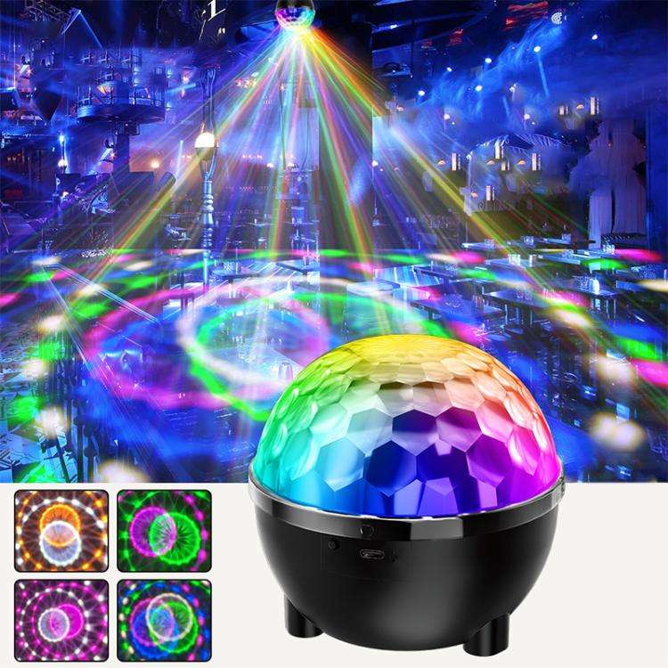 Sunflower Magic Ball Light LED RGB Rotating Stage Lamp, Style:Voice Control(6 Light Colors)