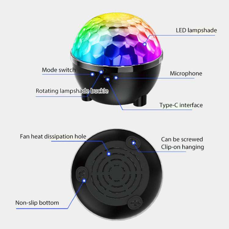 Sunflower Magic Ball Light LED RGB Rotating Stage Lamp, Style:Remote Control(6 Light Colors)