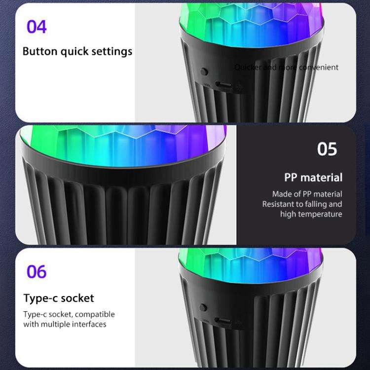Stripe Magic Ball Light LED RGB Rotating Stage Lamp, Style:No Remote Control(Black)